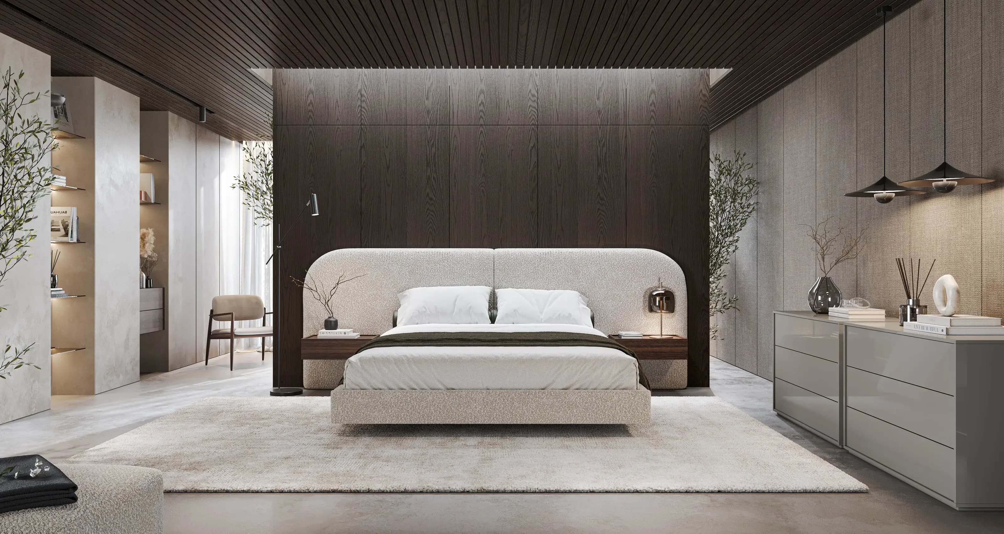 Quarto contemporâneo da Lucílio Interior Design