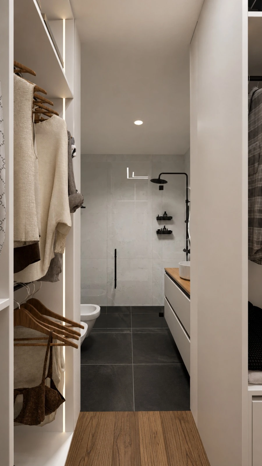 Ligação entre os diferentes espaços do apartamento