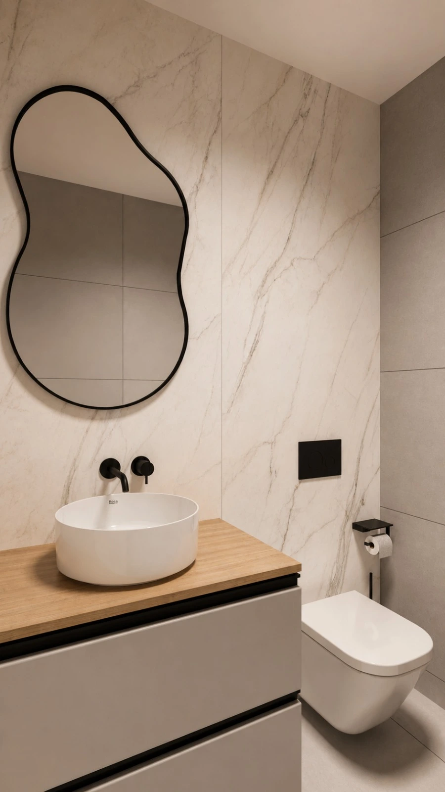 Detalhe final da instalação sanitária do apartamento
