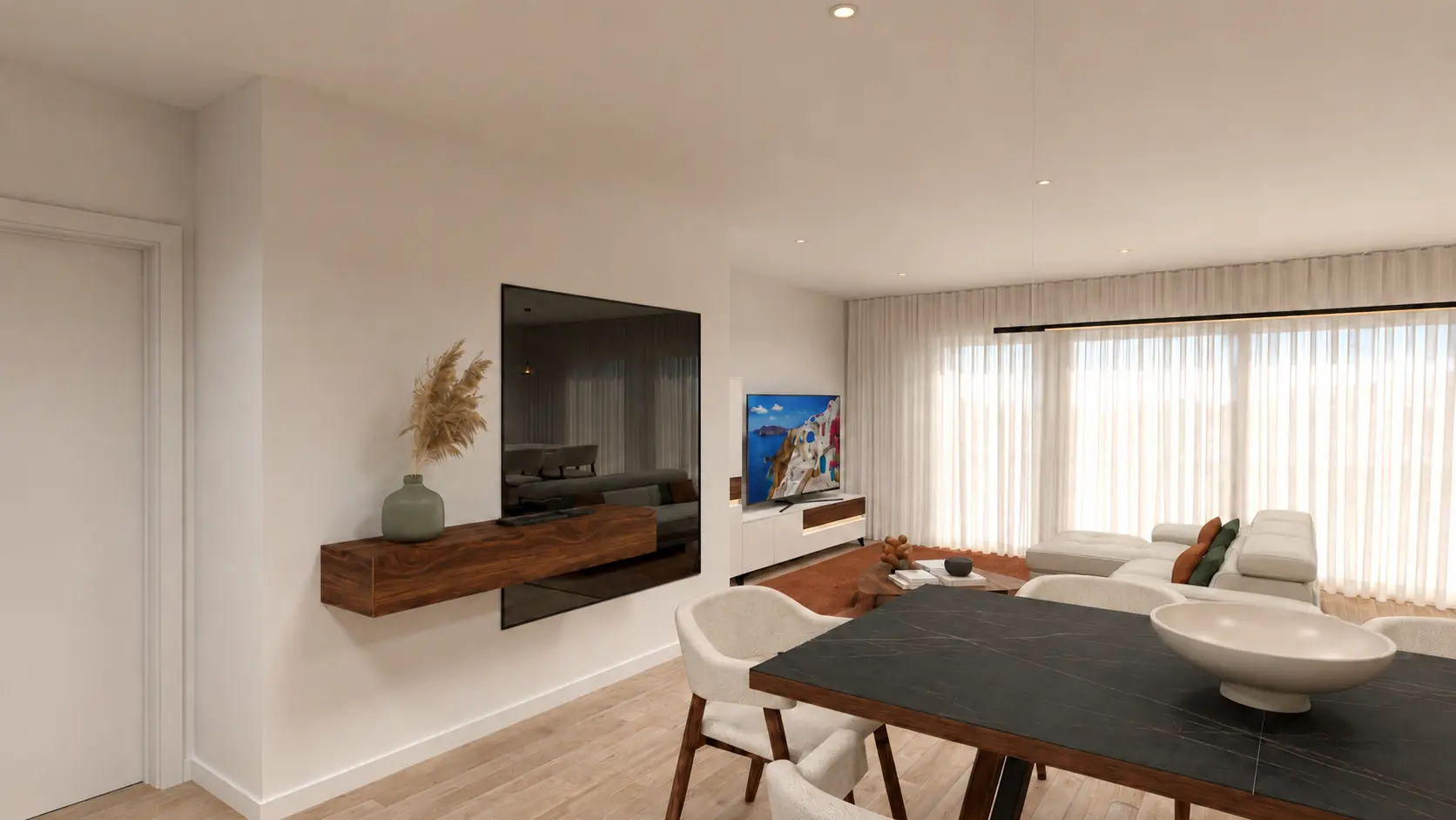 Mobiliário da sala do apartamento em Alenquer