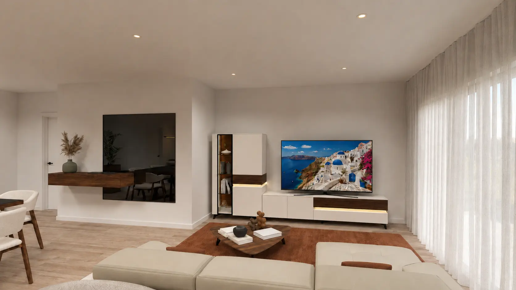 Zona de estar do apartamento em Alenquer