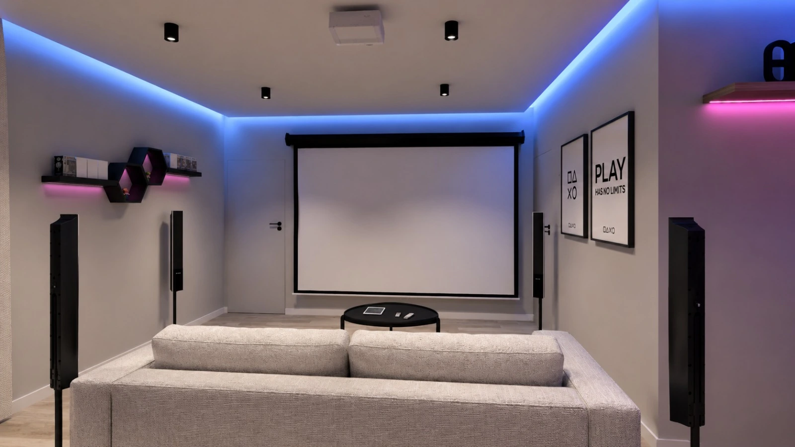Ambiente gaming com iluminação RGB personalizável