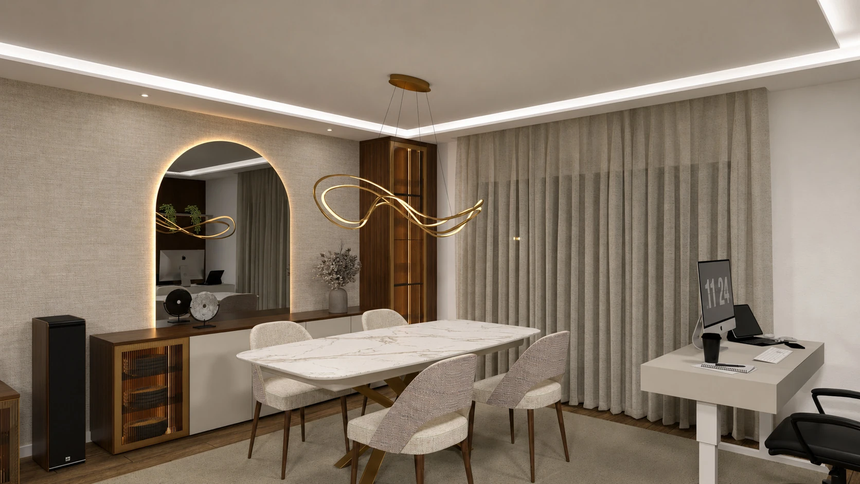 Zona de jantar da sala em Alverca
